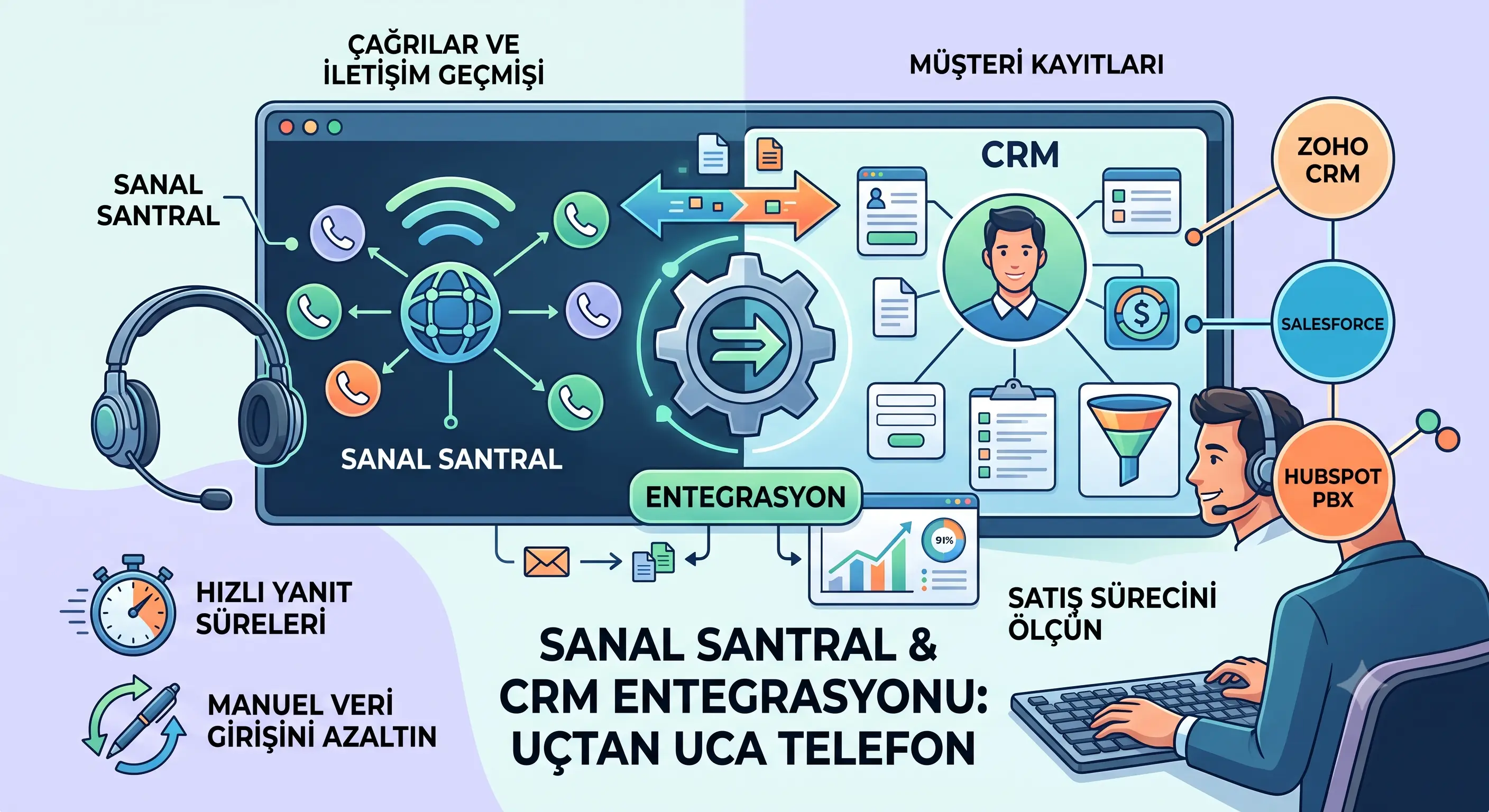 Sanal Santral CRM Entegrasyonu ile Uçtan Uca Telefon